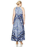 Plus Size Scarf Print Maxi, Navy/Plum, 22W