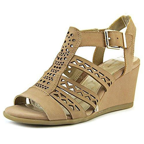 Louisaa Open Toe Wedged Sandals Dark Taupe Size 8