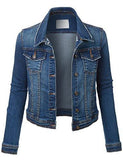 Rubyk Classic Long Sleeve Distressed Denim Jacket With Pockets