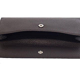 Leather Buckle Continental Flap Wallet 231837 Dark Brown