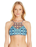 Kenneth Cole York Tribe Vibes Cropped High Neck Bra Bikini Top Multi S