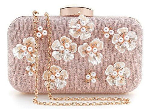 Yuenjoy Glitter Floral Rhinestone Beaded Evening Bags Wedding Clutch Purse