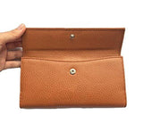 Brown Leather Buckle Continental Wallet