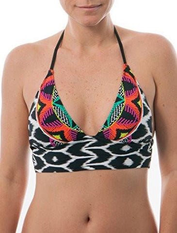 Africana Crop Triangle Bikini Top, Multi, 4