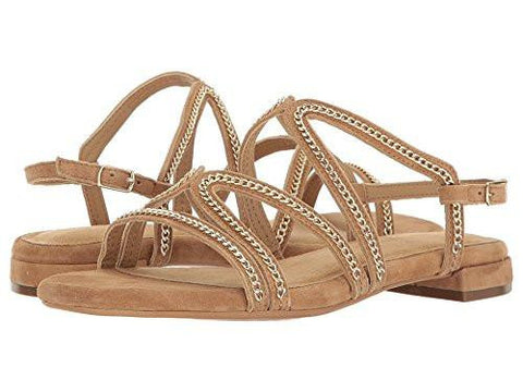 Downtown Flat Sandal Light Tan Suede 10 M Us