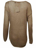 Metallic Openwork Knit Sweater Xl, Mudslide Combo