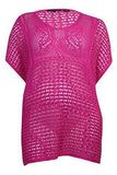 VNeck OpenKnit Sweater L, Very Berry