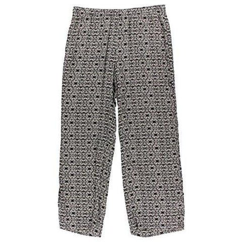 Print Stretch Wide Leg Pants BlackIvory Xl