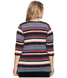 Plus Plus Size Multi Stripe Handkerchief Top Print TShirt 2X Us 18W