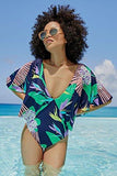 Midnight Paradise Flutter Sleeve One Piece Swimsuit Multi 10