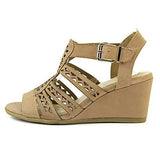 Louisaa Open Toe Wedged Sandals Dark Taupe Size 8