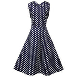 Creti 1950S Vintage Halter Polka Dot Vneck Sleeveless Swing Dress 4Xl