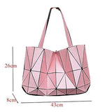 Fashion Bag Plain Folding Lady Handbags Geometry Style Female Shoulder Bags Large Casual Tote Famous Black Color