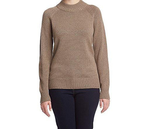 Jersey Mockneck Sweater Taupe Heather Small