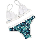 Sherry007 Printed Cut Out Bikini Halter Racerback Swimsuit Beachwear215Bluesmall