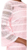 Eyelet Bell Sleeve Dress, Pink, 10