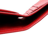 Wiberlux Prada Metal Logo Detail Flap Real Leather Mini Wallet One Size Red