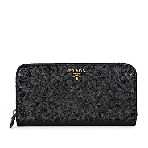Prada Saffiano Ziparound Wallet Black