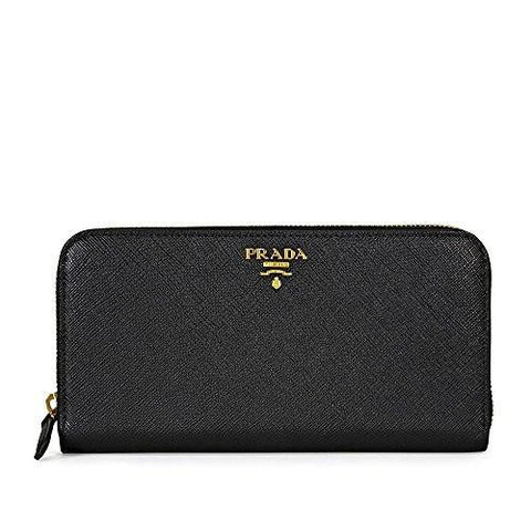 Prada Saffiano Ziparound Wallet Black