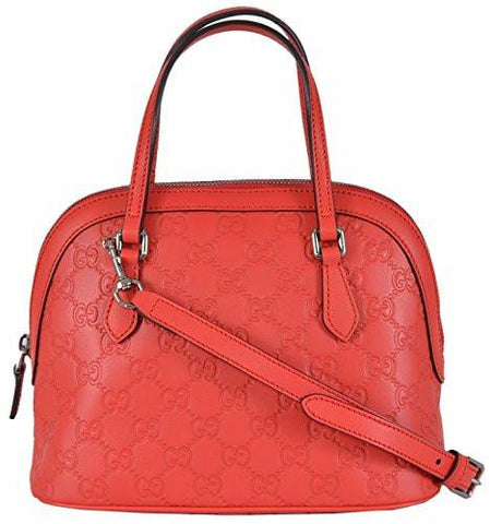 Gg Sporting Red Leather Convertible Crossbody Mini Dome Purse