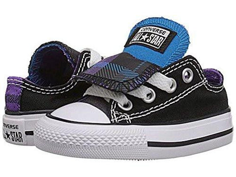 Chuck Taylor All Star Plaid Double Tongue Sneaker Kids 4 Toddler M Black