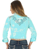 Rock 47 Turquoise Embroidered Fancy Yokes Solid Top Turquoise Large