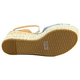 Michael Michael Kors Maxwell Mid Wedge Open Toe Casual Platform Sandals Washed Denim Size 85