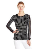 Recreation Geo Knit Longsleeve Top With Mesh Inserts On Sleeves Black M