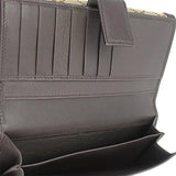 Sukey Interlocking G Beige Canvasbrown Leather Long Wallet 282426
