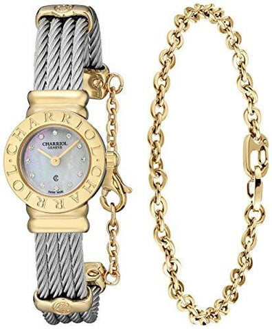 Charriol St20Cy1520Ro004 St Tropez Silvertone Stainless Steel Watch With Bracelet