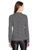 Jenner Stripe Jersey Long Sleeve Funnel Neck Blackwhite Wash Medium