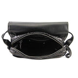 Medium Python Messenger Crossbody Black