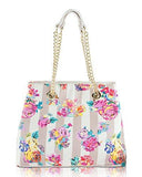 Betsey Johnson Rose 3 Entry Chain Shopper Tote Handbag Floral