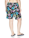 Kanu Surf Plus Size Katya Upf 50 Active Floral Swim Boardshort Black 1X