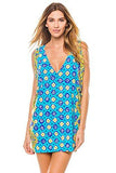 Corsica Caftan Cover Up, Turquoise, S