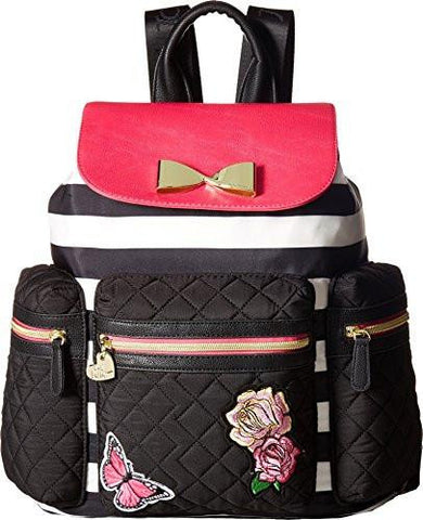 Betsey Johnson Drawstring Backpack Stripe/Floral Backpack