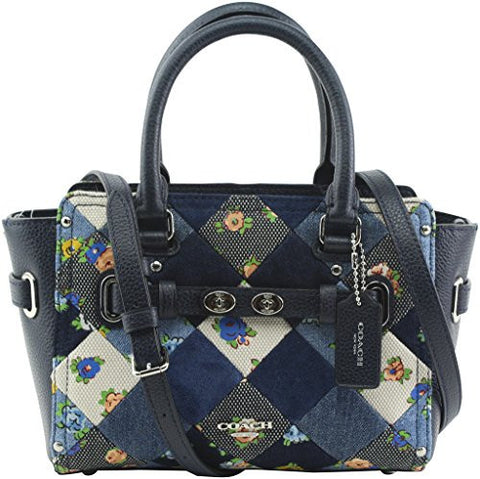 Mini Blake Carryall In Denim Patchwork Style F57898 Sv Midnight Multi