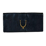 Blue Python Skin Clutch Handbag Bag