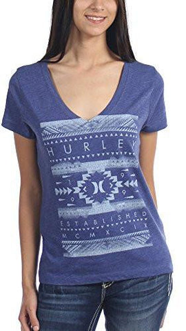 Sun City Prem Vneck Tshirt, Size: Large, Color: Heather Loyal Blue