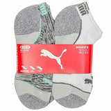 Puma No Show All Sport Athletic Socks 6Pair White Gray Turquoise Shoe Size 5 95