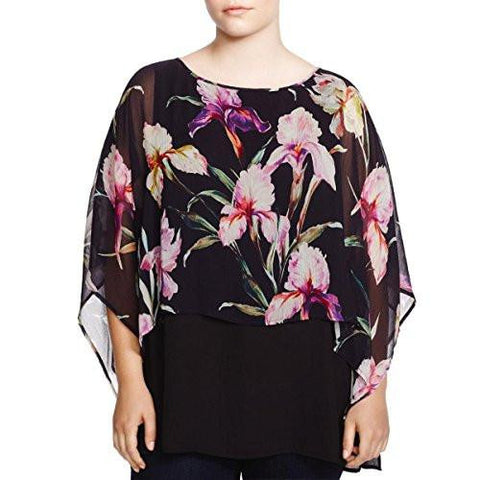 Plus Chiffon Floral Print Blouse Multi 2X