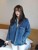 Fashion Juniors Long Sleeve Loose Cowboy Bf Denim Jacket Coat With Pockets