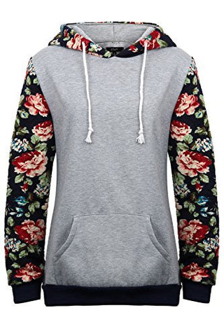 Creti Fashion Long Sleeve Printed Drawstring Pullover Hoodies Sweatshirt