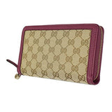 Brie Gg Motif Beige Canvaspink Leather Long Wallet 323397 Kh1Bg 8479