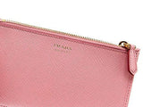Wiberlux Prada Metal Logo Detail Real Leather Tab Wallet One Size Light Pink