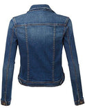 Rubyk Classic Long Sleeve Distressed Denim Jacket With Pockets