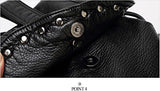 Black Backpack Washed Leather Punk Preppy Style Shoulder Bag School Bags Girls Travel Casual Waterproof Rivet Snowflake