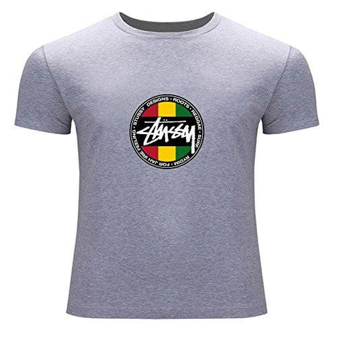 Stussy For Printed Short Sve Tee Tshirt Medium Gray