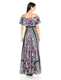 Eliza J Off Shoulder Maxi, Pink/Navy, 6