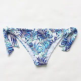 Mooskini Sexy Padded Pushup Leaves Printing Bikini Set Two Pieces Swimsuit S White